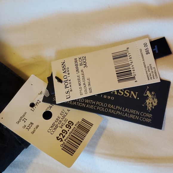 US Polo Assn Men's slim fit pants Black - Picture 5 of 5